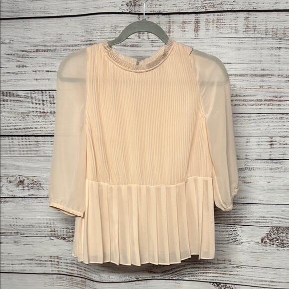 Ted Baker Blush Pink Pleated Top Size 4 - Picture 1 of 7